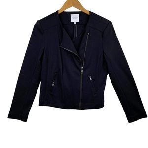 Catherine Malandrino Runway Style Black Moto Jacket Full Zip- Medium